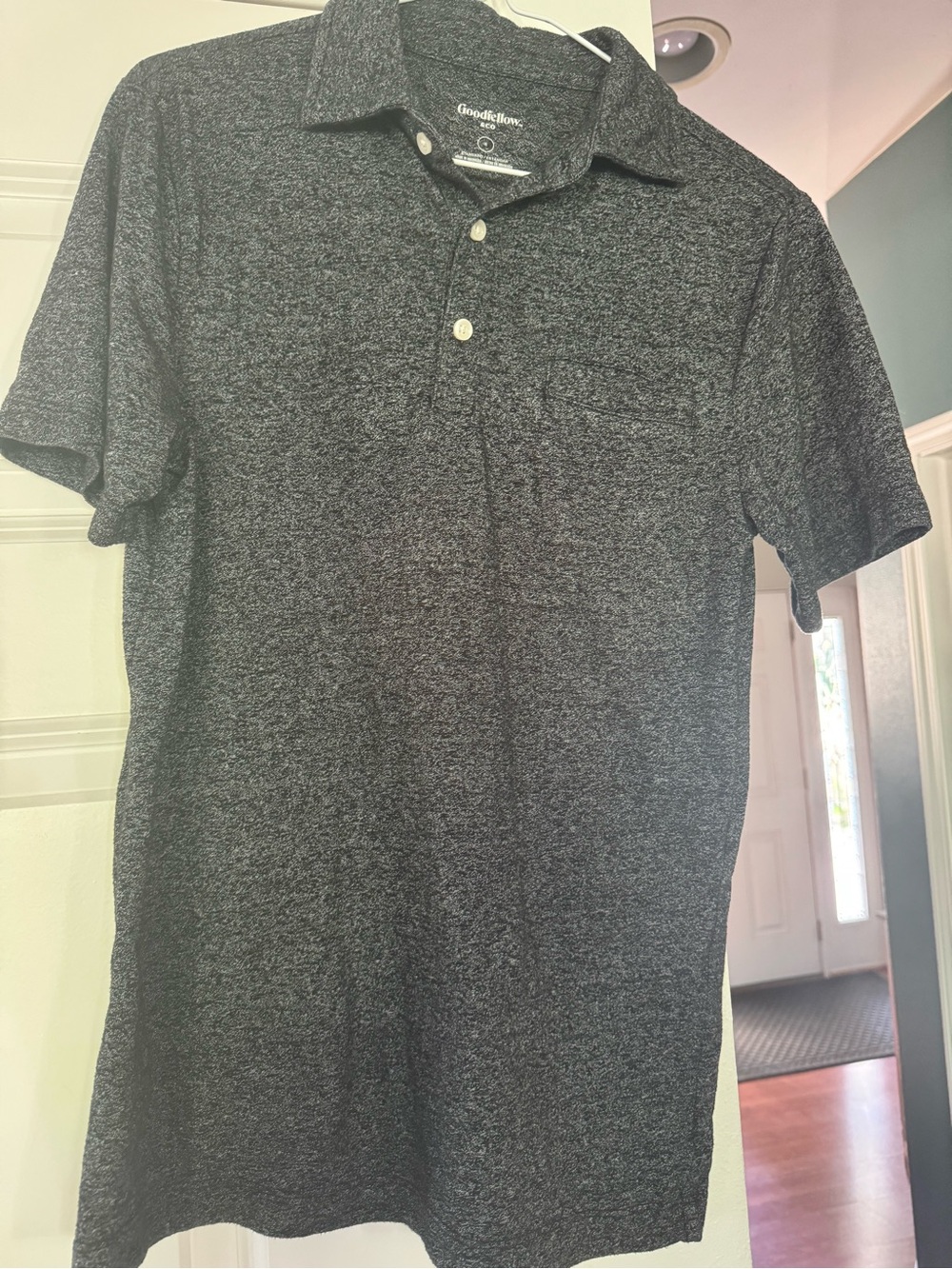 Goodfellow & Co Men's Charcoal Heather Short-Sleeve Polo